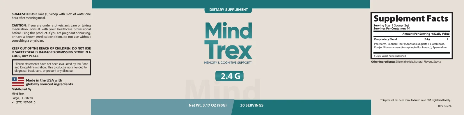 Mind Trex Product Label